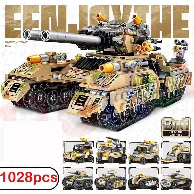 Klocki-konstrukcyjne-kompatybilne-z-LEGO-Czolg-1028pcs-8w1