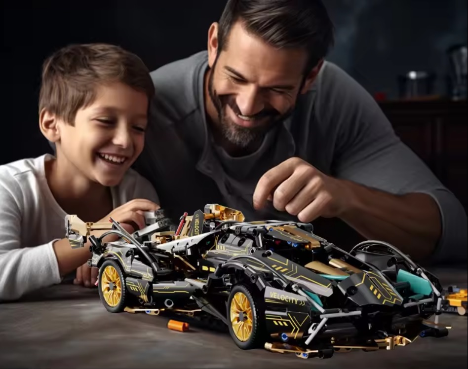 Samochód sportowy Lamborghini Black Samurai pudełko klocki konstrukcyjne kompatybilne LEGO Technic